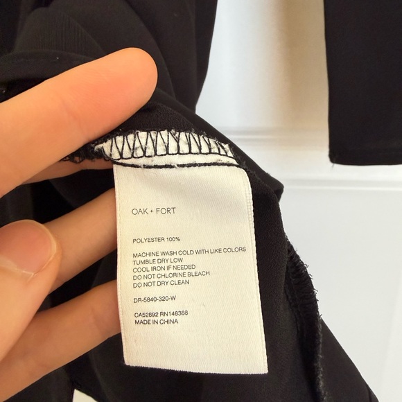 OAK + FORT Black Long Sleeve Wrap Dress XS - Picture 7 of 8